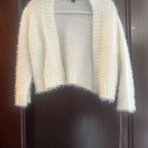 Ronni Nicole fluffy white cardigan - M